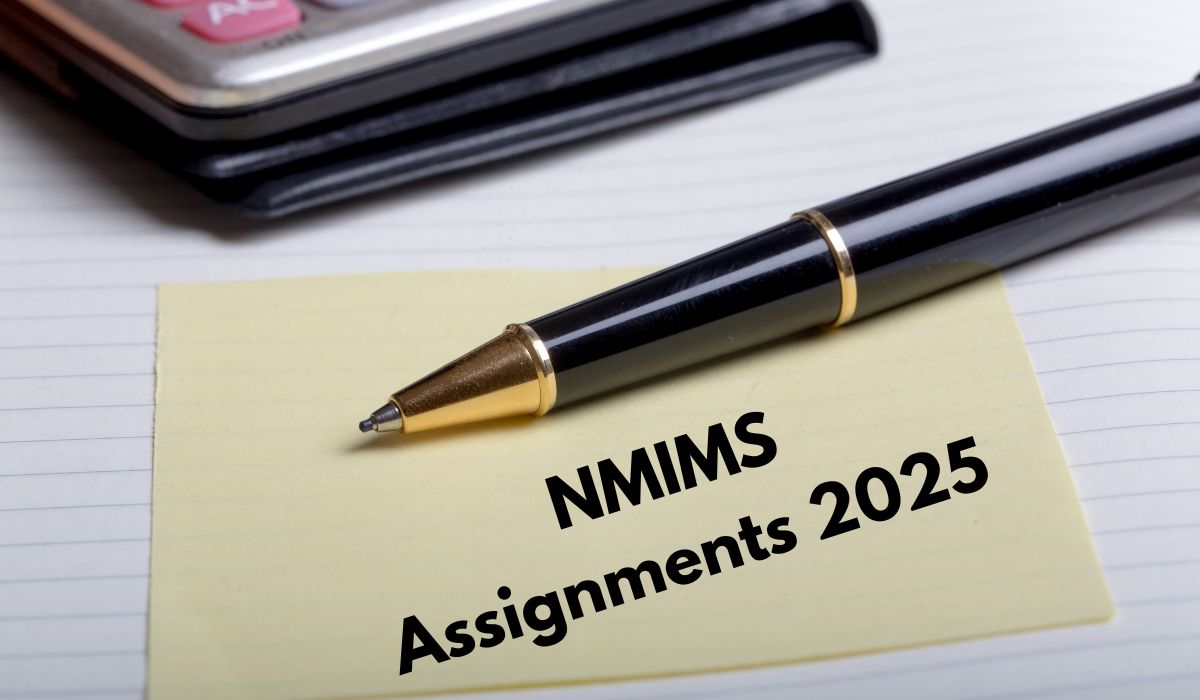 Students working on NMIMS Assignments 2025 with laptops and notes