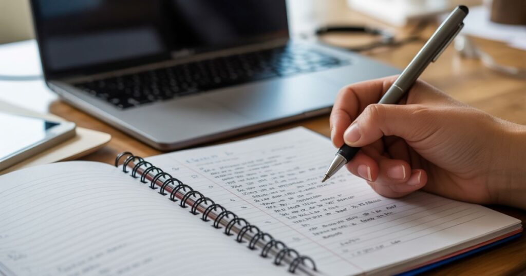 Practicing Structured Answers for SCOL Exams Student practicing structured answer writing based on exam paper analysis