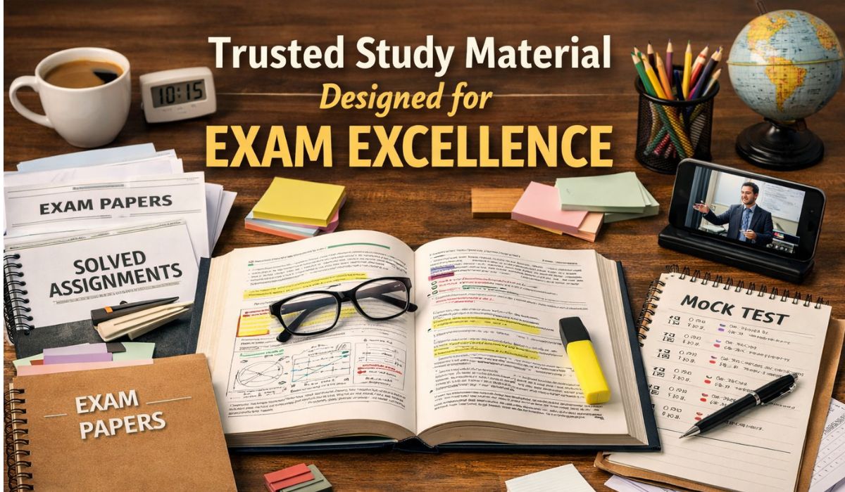 Trusted study material with solved assignments, exam papers, mock tests, and highlighted textbook for exam preparation