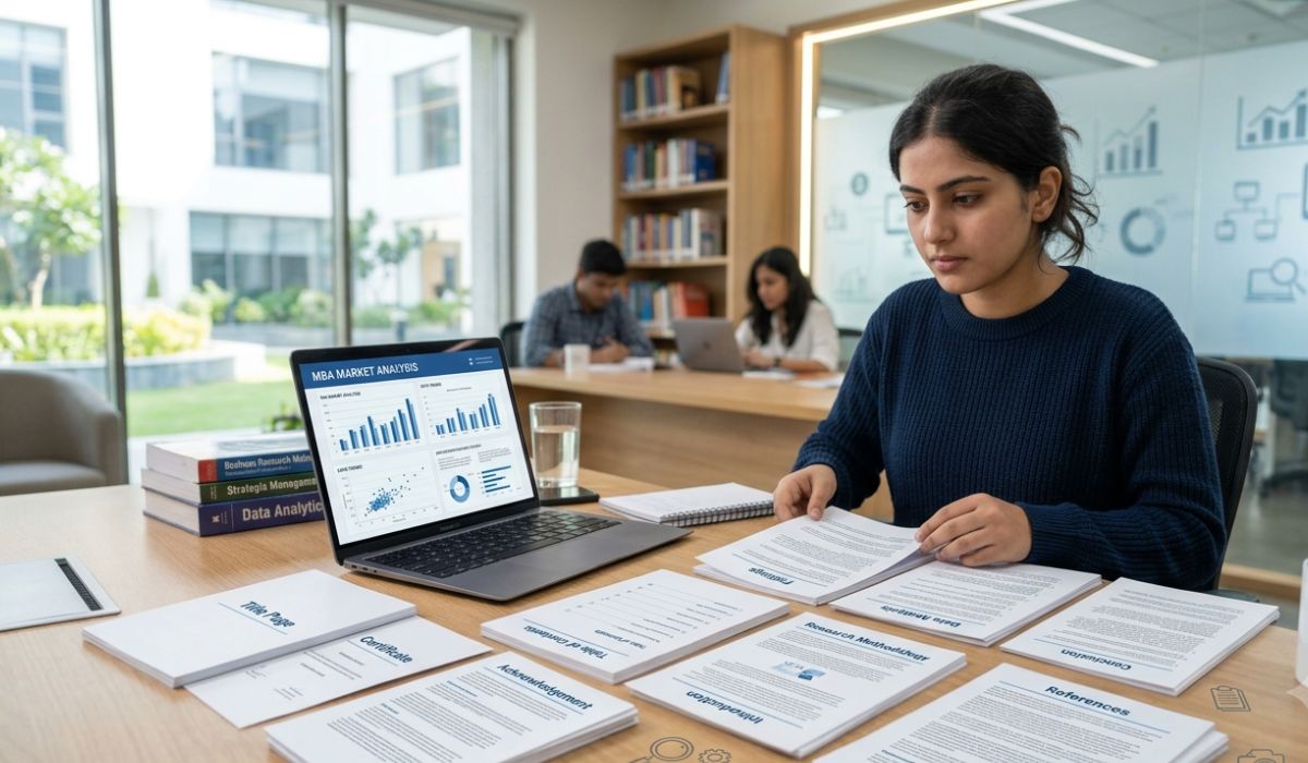Student comparing NMIMS study help options using a buyer's checklist on a laptop